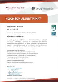 Zertifikat Rückenschullehrer